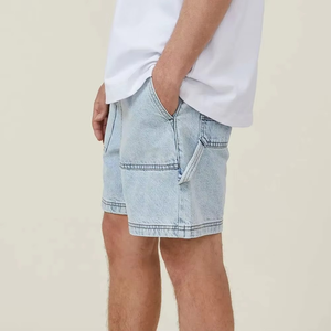 Shorts de Mezclilla Azul Claro de Lujo, Diseño Inspirado en Diseñadores, Cintura Elástica, Estilo Urbano, Shorts de Mezclilla para Hombre, Logotipo Personalizado OEM - Product Image 2