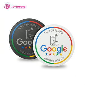 Autocollant rond auto-adhésif en PVC pour avis Google, forme personnalisée, autocollant QR pour commentaires, affichage des évaluations des clients - Product Image 2