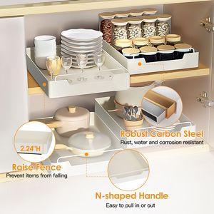 Organizzatore Estraibile in Acciaio al Carbonio per Armadietti, Cassetti Scorrevoli Adesivi per Dispensa, Cucina, Bagno o Soggiorno - Product Image 4