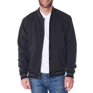 Custom 100% Cotton <b>Varsity</b> <b>Bomber</b> <b>Jacket</b> <b>Men</b> Winter Street Style Front Logo Letterman Baseball Windproof Knitted - Product Image 2