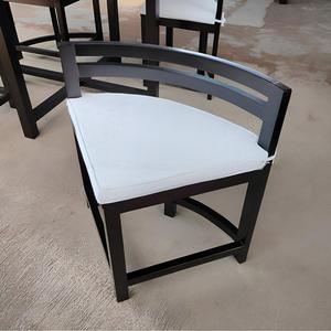 Chaise de bar moderne rembourrée en bois massif avec accoudoirs fixes, siège de comptoir pour hôtel, restaurant, maison, cuisine, bars - Product Image 6