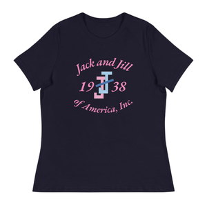 T-shirt décontracté pour femme, bleu marine, lettres graphiques roses, col rond, coton doux, manches courtes, vêtement de mode décontracté - Product Image 1