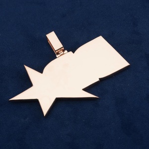 Colgante de Lujo de Plata de Ley 925 con Diamante Moissanita, Letra Estrella Iced Out, Joyería de Cadena Hip Hop, Regalo de Moda Unisex Brillante - Product Image 3