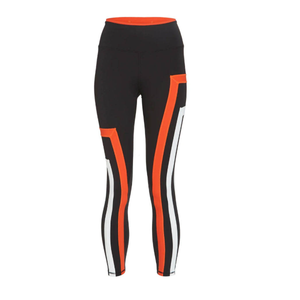 Leggings de Cintura Alta para Mujer, Diseño Deportivo a Rayas, Color Negro, Azul y Blanco, Tejido Elástico y Transpirable para Yoga y Gimnasio - Product Image 4