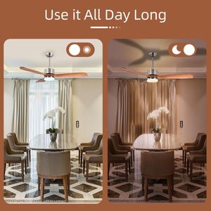 Ventilatore da soffitto LED reversibile da 52 pollici con temperatura regolabile e luce LED - Product Image 3