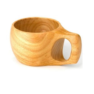Tasses à boire élégantes en bois, faites à la main, réutilisables, écologiques, multifonctionnelles, avec poignée, pour café, thé, boissons chaudes, repas - Product Image 5