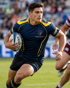 Camiseta de Rugby Personalizada Premium, 100% Poliéster, Transpirable, Absorbe la Humedad, Antibacteriana, Cuello en V, para Entrenamiento y Partidos - Product Image 6