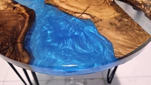 TIMELESS CRAFT Round Resin Coffee <b>Table</b> Handmade Epoxy Resin Craft <b>Sofa</b> <b>Side</b> <b>Table</b> Eco-Friendly Custom Color - Product Image 4