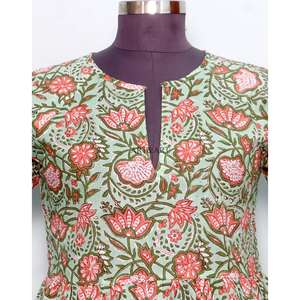 Most Selling Midi Floral <b>Dress</b> with Custom Size Available From Indian Supplier 100% Cotton A-Line at Bulk Quantity Price Supply - Product Image 3