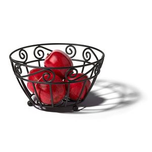 Black Metal Fruit <b>Basket</b> Decorative Wire Fruit Bowl for Kitchen Counter Dining <b>Table</b> Bread <b>Basket</b> Home Storage Organizer - Product Image 6