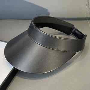 Sombrero de visera de cuero PU de alta calidad, nuevo, para verano, protección solar, sin copa, de ala ancha, personalizado, para exteriores. - Product Image 6