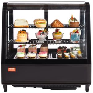Vetrina Refrigerata Commerciale a 2 Ripiani da Banco per Pasticceria, 3.5 Cu.Ft./100L, con Illuminazione a LED per Esposizione Dolci - Product Image 1