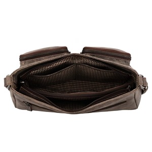 <b>Men</b> Genuine Leather Crossbody Messenger <b>Bag</b> with Zipper Closure for Tablet-Durable for Travelling Daily Use & <b>Work</b> - Product Image 3