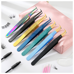 Wholesale fiber tip <b>Lash</b> Technician Tweezer <b>Kit</b> Eyelash Tweezer Handmade Volume Fan Tweezers <b>Lash</b> Technician Tools for Eyelashes - Product Image 1