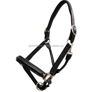 Halter équestre de cheval en cuir de haute qualité avec corde en nylon rembourré doux Muserolle équipement de cheval collier de tête de cheval - Product Image 4