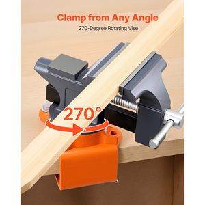Morsa da banco portatile da 4,5 pollici con base girevole a 270 gradi, morsetto rotante a sgancio rapido, costruzione in ghisa - Product Image 3