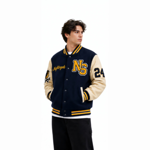 Custom Letterman Varsity <b>Jackets</b> Wool Body Genuine <b>Leather</b> Sleeves <b>Winter</b> Wear Smart and Stylish Men's <b>Jacket</b> Baseball <b>Jacket</b> - Product Image 3