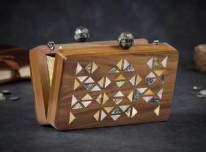 Bolso de Mano de Madera con Incrustaciones de Madreperla de Primera Calidad, con Sofisticada Artesanía, para Bodas, Recepciones y Eventos Festivos - Product Image 2