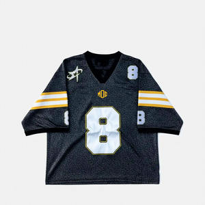 Oferta Especial: Camiseta de Fútbol Americano Personalizada con Textura, para Hombre, Transpirable, de Poliéster, Cuello en V, Uniforme Deportivo, OEM, Marca Privada, Proveedor al por Mayor - Product Image 5