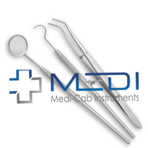 Ensemble d'instruments dentaires Medi-Cab : Miroir, sonde, pinces en acier inoxydable argenté moleté, certifié CE Classe I, chirurgical réutilisable - Product Image 6
