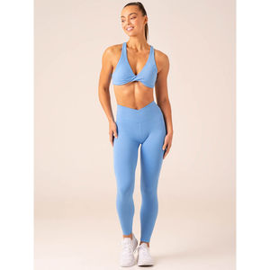Leggings de sport et de yoga décontractés pour femmes, respirants, en molleton de coton/bambou, longueur genou, avec logo à la taille, pour l'hiver, la gym et le fitness - Product Image 4