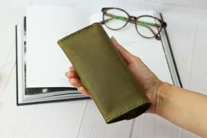 Handmade Genuine Leather <b>Glasses</b> Protector <b>Slim</b> Cowhide Pouch Luxury Vintage Reading Eyewear <b>Case</b> Cover Bag LGC-0097 - Product Image 3