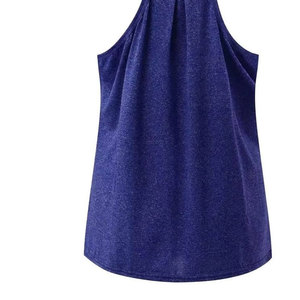 Débardeur pour homme, couleur unie, séchage rapide, col rond, décontracté, sans manches, tricoté en polyester, bleu - Product Image 5