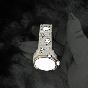 Iced Moissanite Watch | Luxury VVS Chronograph | Antique Business Sapphire Crystal | Pass Diamond <b>Tester</b> | Wholesale Approved - Product Image 6