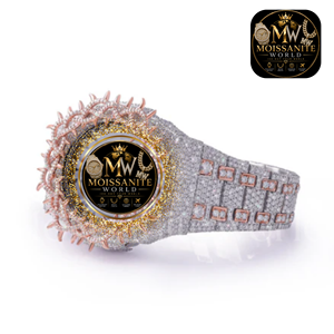 Reloj de Lujo Moissanite World Iced Out con Diseño de Moneda Antigua, 40 mm, Oro Rosa, Completamente Cubierto de Diamantes, Cristal de Zafiro, Correa de 20 mm, Unisex - Product Image 2
