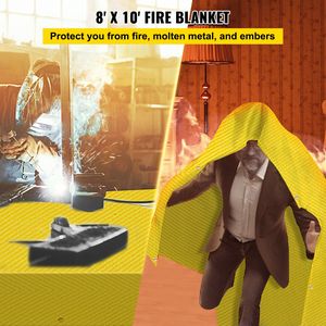 Coperta Ignifuga Portatile in Fibra di Vetro Dorata 8 X 10 Piedi, Tappetino per Saldatura, Coperta Termostatica Antincendio - Product Image 2