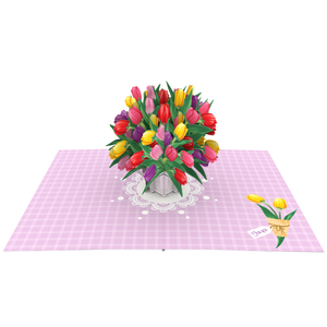 Tarjeta de Felicitación Hecha a Mano de Papel Origami con Diseño 3D de Vagón de Pansies, Fabricada en Vietnam, Venta al por Mayor ODM/OEM - Product Image 5