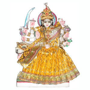 Murti de Mármol de Maa Durga |   Ídolo de Durga de Mármol de Diseño para el Hogar y el Templo – Maliyas - Product Image 1