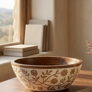 Bol en marbre poli fait main, résistant à la chaleur, jetable et écologique, pour servir des collations, des fruits secs et pour une présentation décorative en cuisine. - Product Image 3