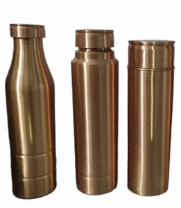 Botella de Agua de Cobre Puro de 1000 ml FAIZA CRAFT, Ecológica, Reutilizable, Diseño Moderno, Beneficios para la Salud Ayurvédica de la India, Pulida - Product Image 2