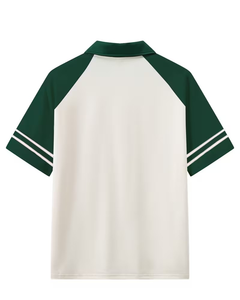 Men's Summer Knitted Breathable Striped Contrast Color Polo Shirt Set Short Sleeve Casual Sportswear Custom Logo Uniform Outfit - Product Image 2