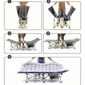 Cuna portátil de alta resistencia para acampar de 75 pulgadas, bolsa de transporte, colchón con tapa, capacidad de 600 libras para adultos, adolescentes, viajes, jardín, uso al aire libre - Product Image 3