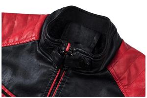 Veste en cuir de crocodile noir et rouge de haute qualité, style motard avec design matelassé sur les épaules, 2026 - Product Image 2