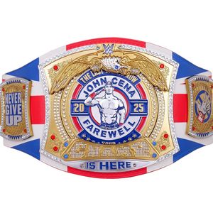 John Cena Farewell WWE Championship Belt Custom Engraved Red & White Title Belt for WWE Fans Never Give Up Wrestling - Product Image 2