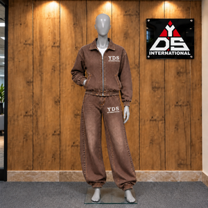 Custom <b>Women</b> Denim <b>Jacket</b> And Pants Matching Set Urban Casual Wear Manufacturer Two Piece Denim Set Matching Denim <b>Jacket</b> - Product Image 1