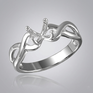 Wholesale 925 Silver Rhodium Plated Twisted Shank <b>Ring</b> Mounting <b>Blank</b> For Custom Jewelry Making Supplier Fast Delivery Supplier - Product Image 2