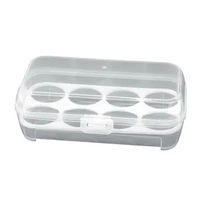 Boîte de rangement pour œufs en plastique transparent HALO, design rectangulaire, conservation de la fraîcheur au réfrigérateur, empilable, grande boîte alimentaire - Product Image 6