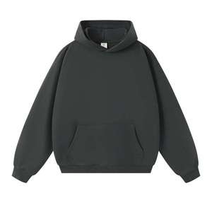 Sudadera con Capucha Extra Grande para Hombre, Color Sólido, 100% Poliéster, Felpa Francesa, Transpirable, Ropa Urbana Informal, para Otoño, Corte Regular - Product Image 2
