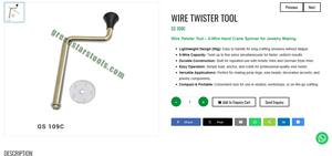 Herramienta para Retorcer Alambres, Herramienta Manual para Retorcer 5 Alambres, Herramientas de Joyería, Herramientas para Hacer Joyas, Herramientas Manuales, Herramientas de Orfebrería |   N.° de artículo GS-109C - Product Image 3