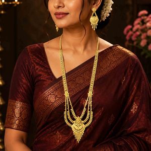 Wholesale 14K18K24K Micron Gold Filled Dubai Style <b>Bridal</b> Rani Haar Necklaces Traditional Design Jewelry Set Fashion Jewelry Set - Product Image 2