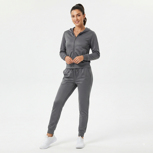 Vêtements de sport pour femmes OEM ODM, ensemble décontracté, veste à capuche en polyester à séchage rapide et pantalon de jogging - Product Image 6