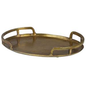 Magnifique plateau de service en laiton avec décorations artisanales, idéal pour servir des rafraîchissements lors de mariages, festivals et invitations formelles. - Product Image 2