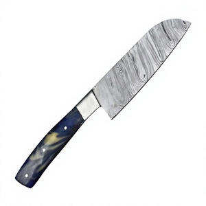 Cuchillo de chef de acero damasco forjado de grado industrial, hoja con patrón en espiral, 11 pulgadas de longitud total, mango de madera dura. - Product Image 5