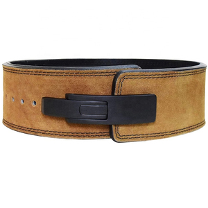 Ceinture de musculation de haute qualité, résistante, en cuir de vachette, doublure en daim, fermeture à levier, antidérapante, réglable - Product Image 2