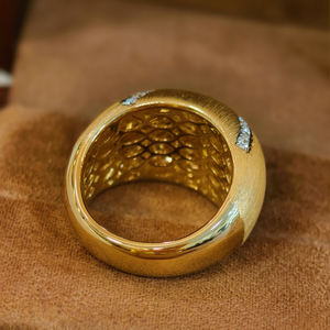 Anillo de Cóctel Unisex con Corte Octogonal, Piedra Natural, Perla de Agua Dulce, Engaste de Puntas, Geométrico, Estilo Hip Hop, Oro Sólido de 18K, Certificado IGI - Product Image 4