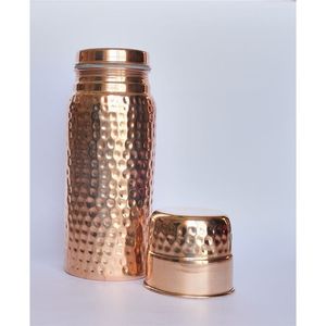 Pure Hammered Copper Water <b>Bottle</b> 1000ml Ayurvedic Health Benefits Leak Proof Copper Flask Handcrafted Jointless Drinkware - Product Image 1